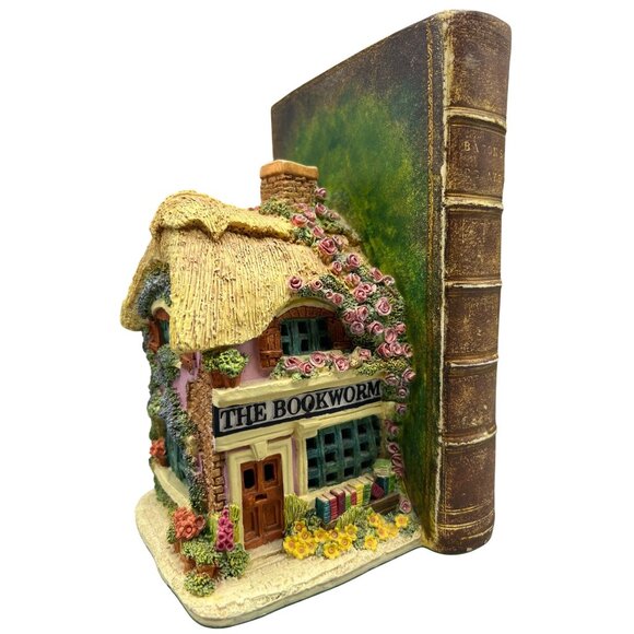 Lilliput Lane Other - Lilliput Lane Foxton Folk Bookworm Cottage Bookend Kay Baker 1995 Floral Design
